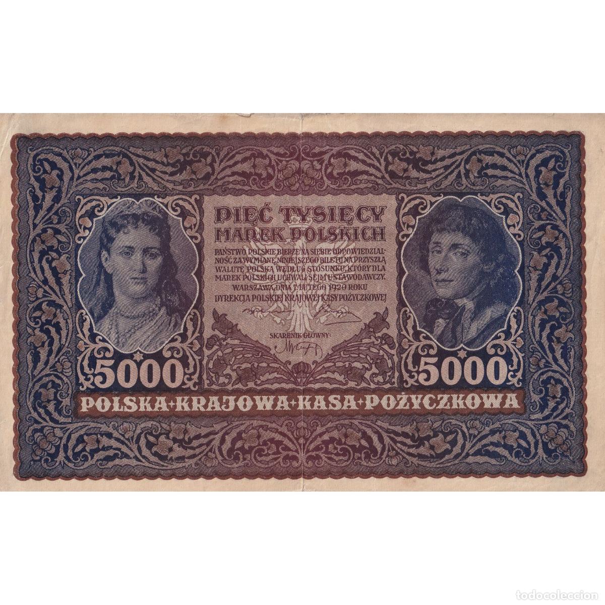Billetes extranjeros: [#195369] Billete, 5000 Marek, 1920, Polonia, 1920-02-07, KM:31, BC