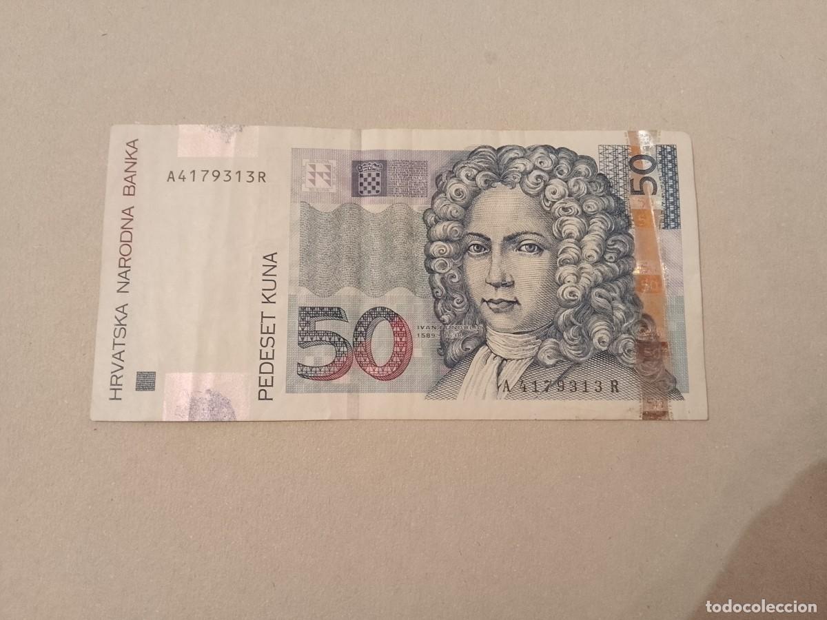 Billetes extranjeros: Billete Croacia 50 Kuna, a&ntilde;o 2002