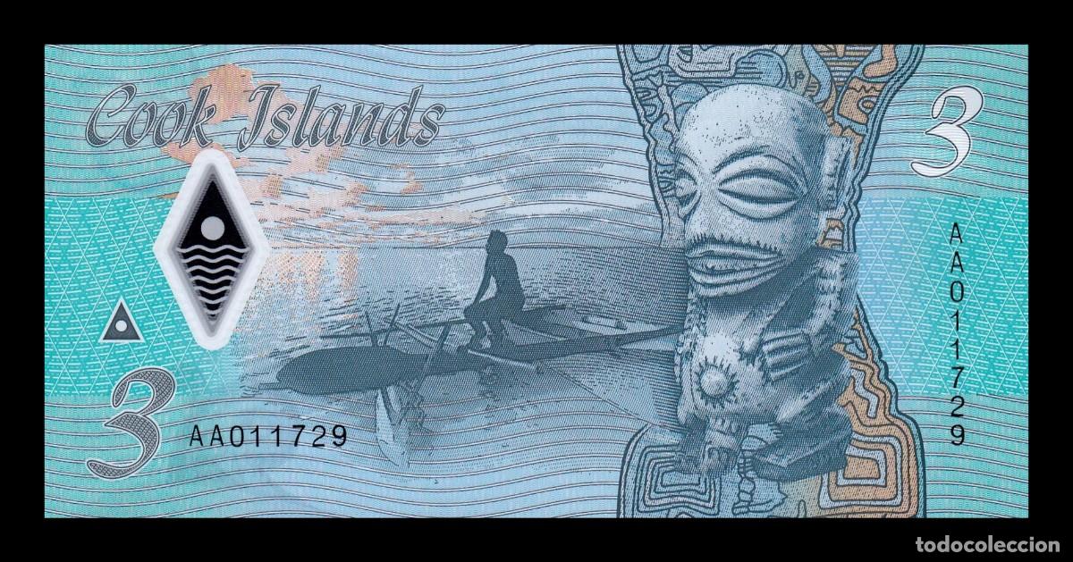 Billetes extranjeros: Islas Cook 3 D&oacute;lares 2021 Pick 11 Pol&iacute;mero Sc Unc