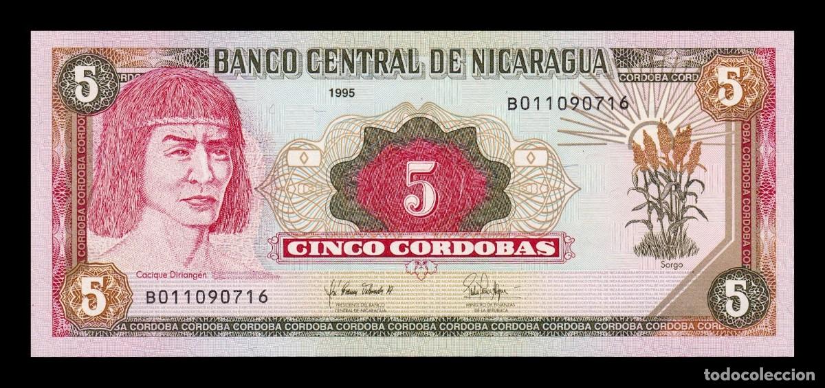 Billetes extranjeros: Nicaragua 5 C&oacute;rdobas Diriang&eacute;n 1995 Pick 180 Serie B Sc Unc