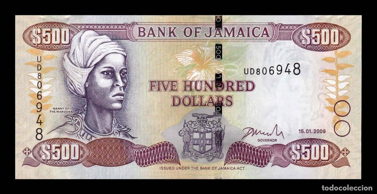 Billetes extranjeros: Jamaica 500 D&oacute;lares 2009 Pick 85g Sc Unc