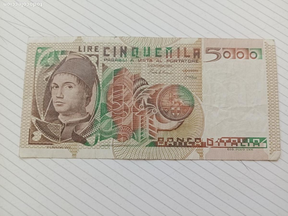 Billetes extranjeros: ITALIA - 5000 LIRAS - 1979