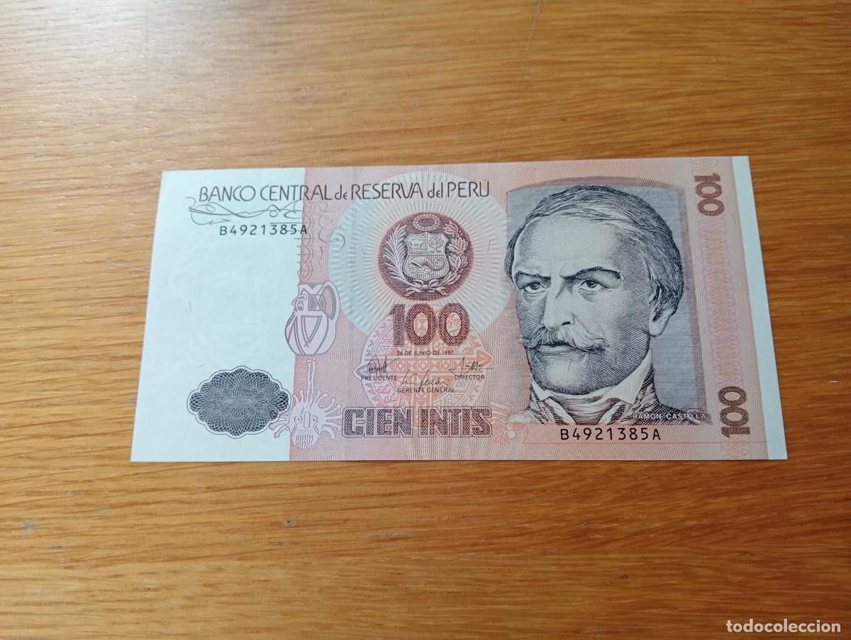Banconote internazionali: BILLETE DE PER&Uacute;. 100 INTIS. N.&ordm; SERIE: B4921385A. A&Ntilde;O 1987. PICK 133a. SIN CIRCULAR.