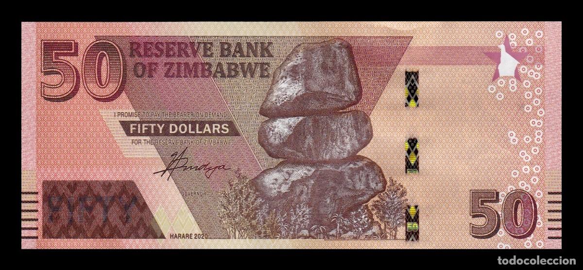 Billetes extranjeros: Zimbabwe 50 D&oacute;lares 2020 Pick 105 Sc Unc