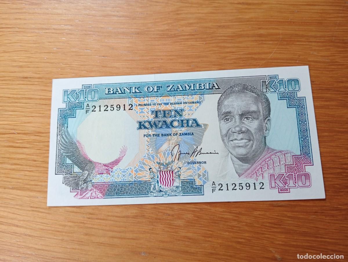Banconote internazionali: BILLETE DE ZAMBIA. 10 KWACHA. N.&ordm; SERIE: A/F 2125912. A&Ntilde;O 1990. PICK 31b. SIN CIRCULAR.