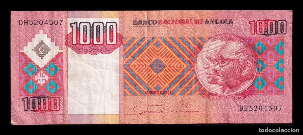 Billetes extranjeros: Angola 1000 Kwanzas 2011 Pick 150b Mbc Vf