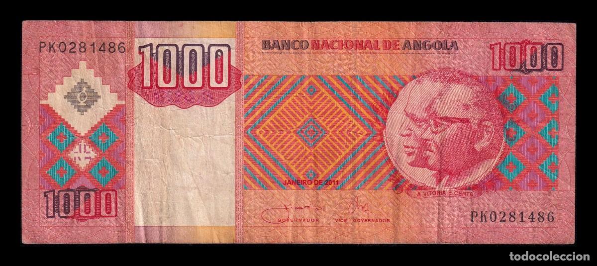 Billetes extranjeros: Angola 1000 Kwanzas 2011 Pick 150b Mbc Vf