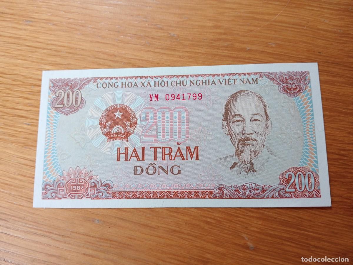 Billetes extranjeros: BILLETE DE VIETNAM. 200 DONG. N.&ordm; SERIE: YM 0941799. A&Ntilde;O 1987. PICK 100. SIN CIRCULAR.