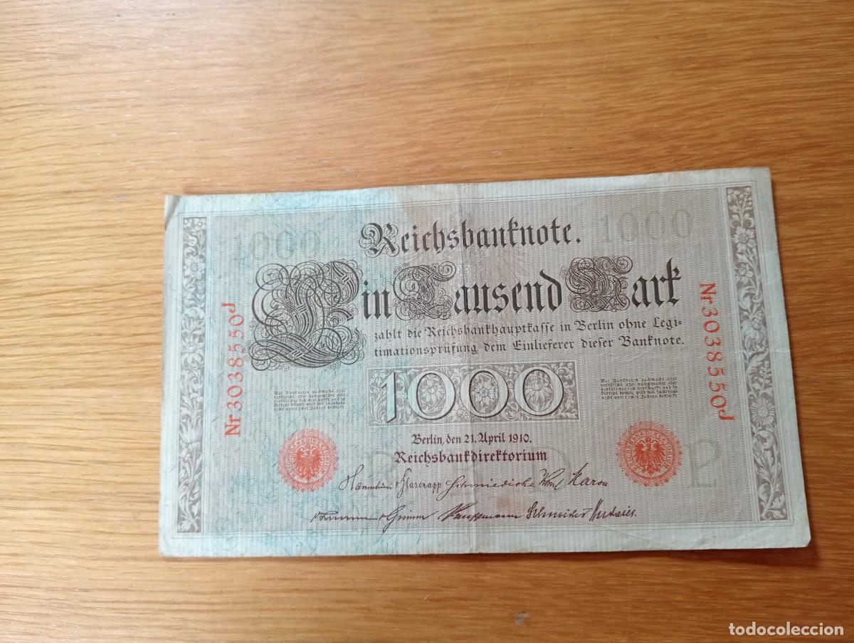 International Banknotes: ALEMANIA (REICHSBANKNOTE). 1000 MARCOS. N.&ordm; SERIE: Nr 3038550J. A&Ntilde;O 1910. PICK 44b. CIRCULADO.