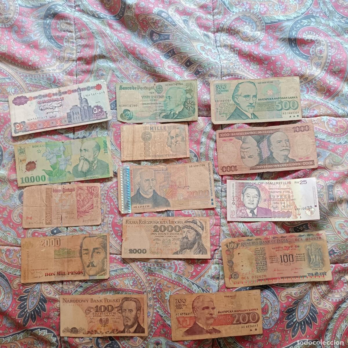 Billetes extranjeros: LOTE BILLETES VARIOS PAISES. 14 UNIDADES