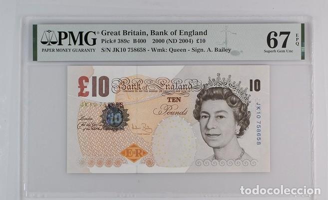 Billetes extranjeros: GRAN BRETA&Ntilde;A * BILLETE 10 POUNDS 2000 * PMG-67 EPQ (IC-1596)