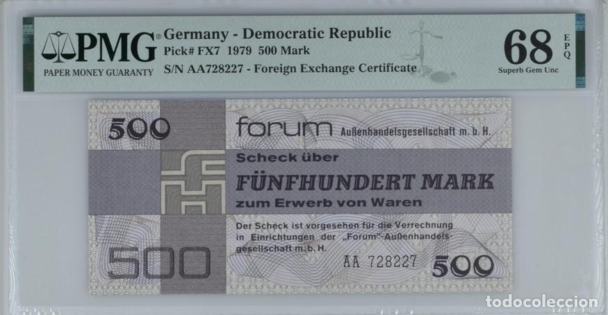 Billetes extranjeros: ALEMANIA * BILLETE 500 MARK 1979 * PMG 68 EPQ TOP POP (IC-1597)