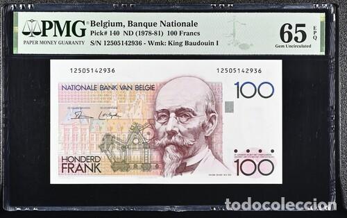 Billetes extranjeros: BELGICA * BILLETE 100 FRANCS 1978-81 * PMG-65 EPQ (IC-1605)