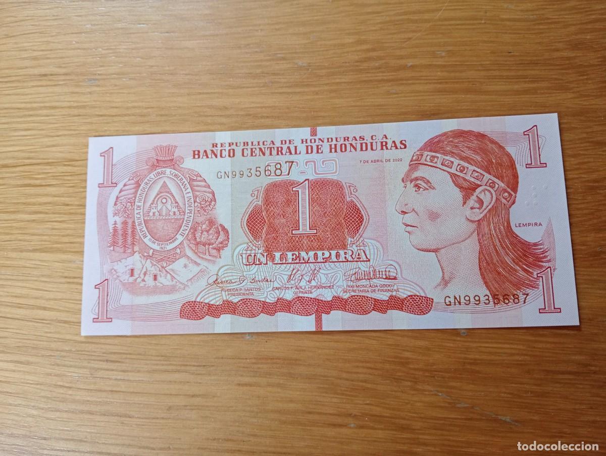 Banconote internazionali: BILLETE DE HONDURAS. 1 LEMPIRA. N.&ordm; SERIE: GN9935687. A&Ntilde;O 2022. PICK 96. SIN CIRCULAR.