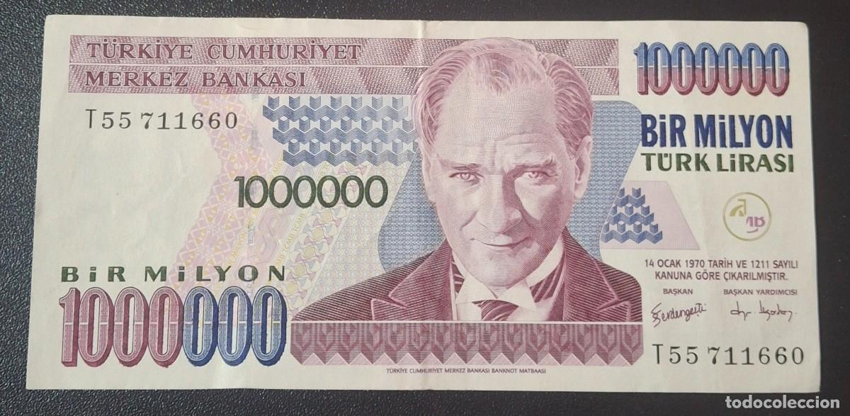 Billetes extranjeros: TURQUIA 1000000 Lira 1999 P.213a (MBC)
