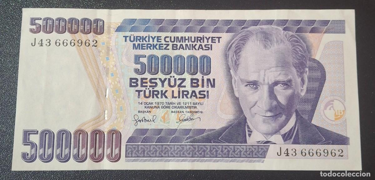 Billetes extranjeros: TURQUIA 500000 Lira 1997 P.212a (MBC)