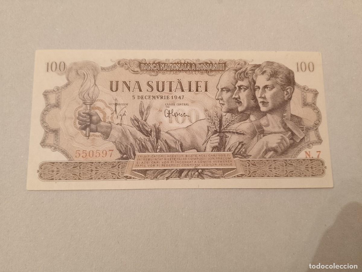 Billetes extranjeros: Billete Rumania, 100 lei, a&ntilde;o 1947, UNC