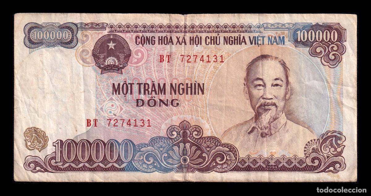 Billetes extranjeros: Vietnam 100000 Dong 1994 Pick 117 Bc/Mbc F/Vf