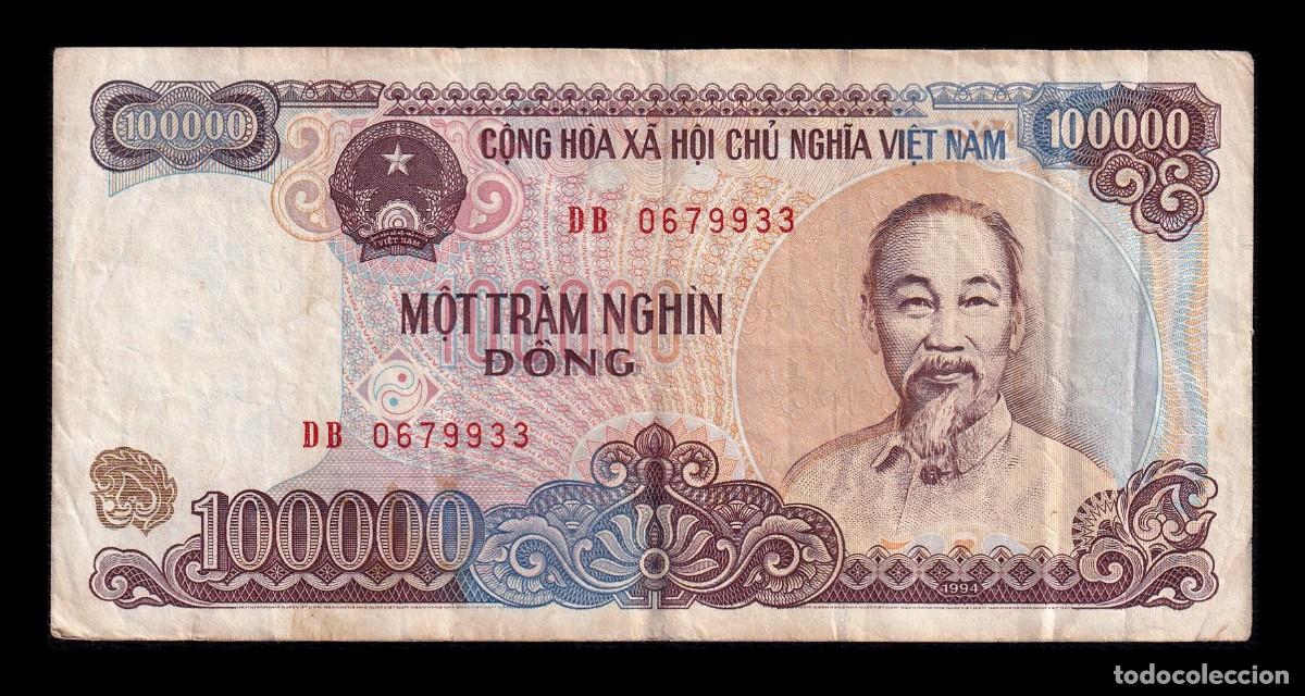 Billetes extranjeros: Vietnam 100000 Dong 1994 Pick 117 Bc/Mbc F/Vf
