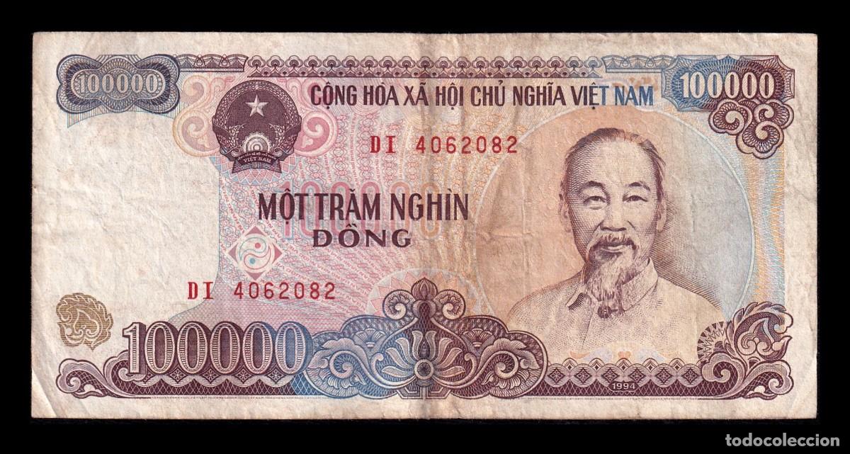 Billetes extranjeros: Vietnam 100000 Dong 1994 Pick 117 Bc/Mbc F/Vf