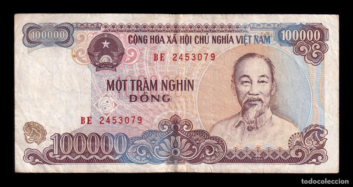 Billetes extranjeros: Vietnam 100000 Dong 1994 Pick 117 Bc/Mbc F/Vf