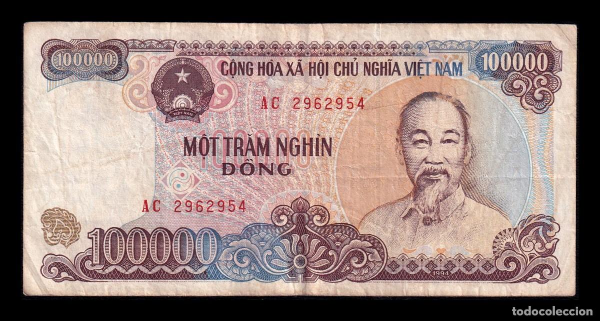 Billetes extranjeros: Vietnam 100000 Dong 1994 Pick 117 Bc/Mbc F/Vf