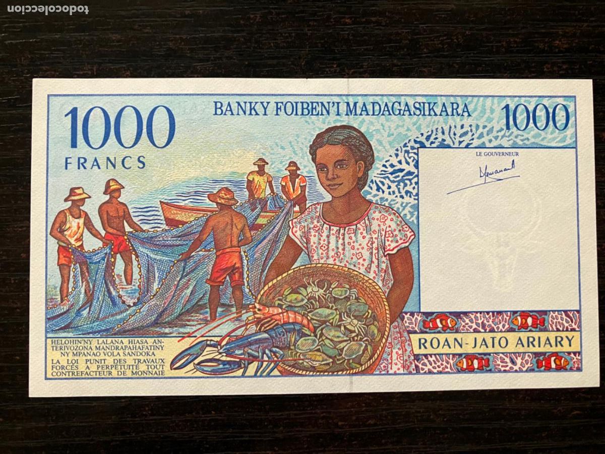 Billetes extranjeros: Madagascar - Billete 1000 francs