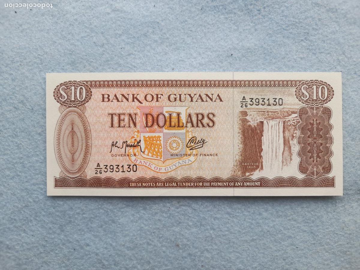 Billets internationaux: Guyana. 10 D&oacute;lares. A&ntilde;o 1989. Sin Circular