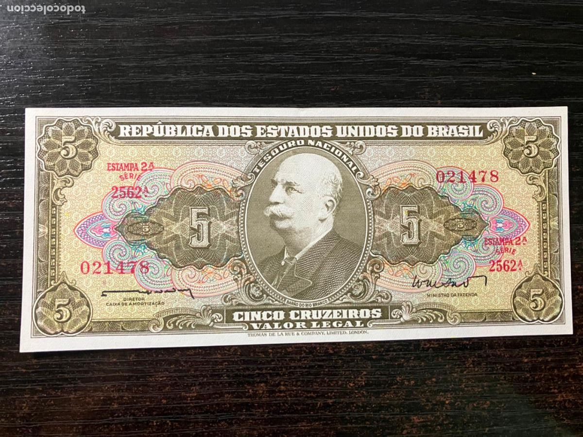 Billetes extranjeros: Brasil - Billete 5 cruzeiros - sin circular