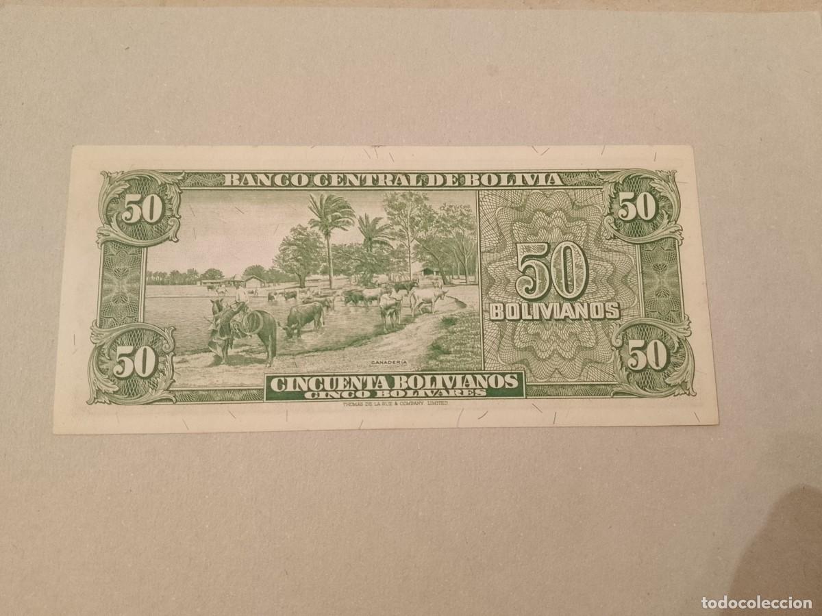 Billetes extranjeros: Billete Bolivia, 50 bolivianos, a&ntilde;o 1945, serie A, UNC