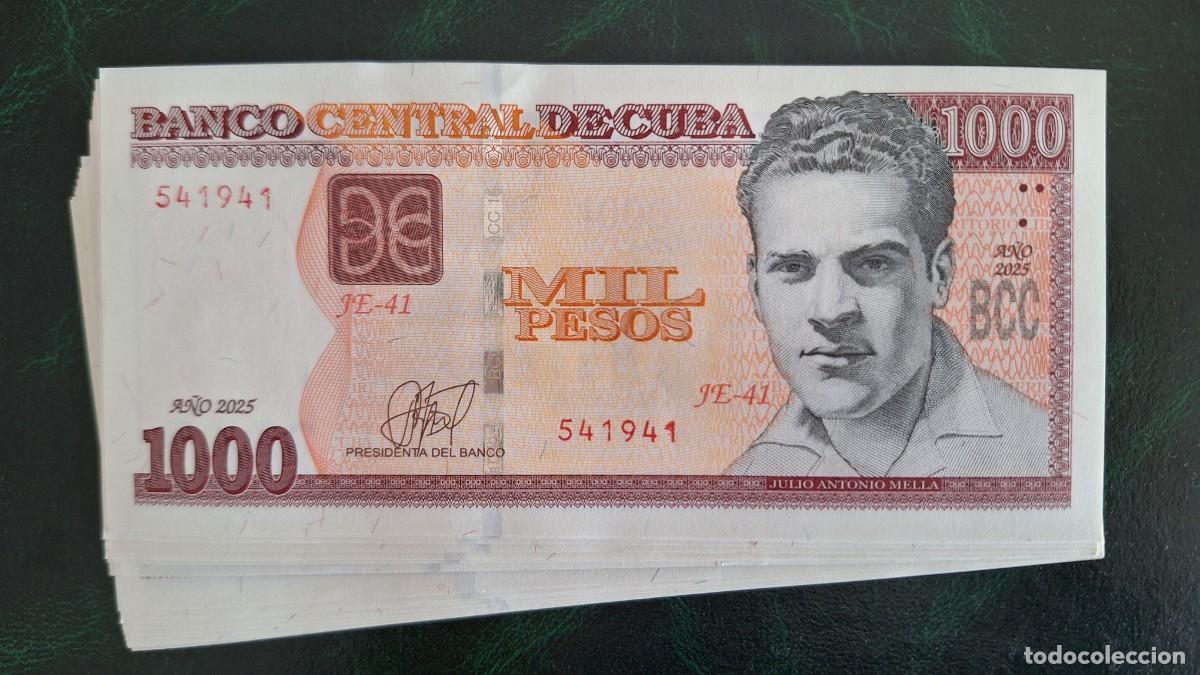 Banconote internazionali: 1 BILLETE 1000 PESOS BANCO NACIONAL DE CUBA A&Ntilde;O 2025 FIRMA PRESIDENTA DEL BANCO SIN CIRCULAR