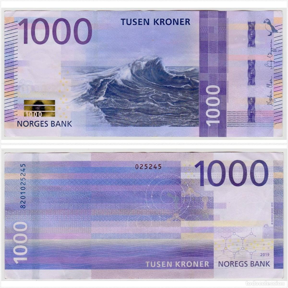 Billetes extranjeros: Noruega 1000 Coronas 2019 Pick 57 n/s 8201025245 (el billete de la foto)