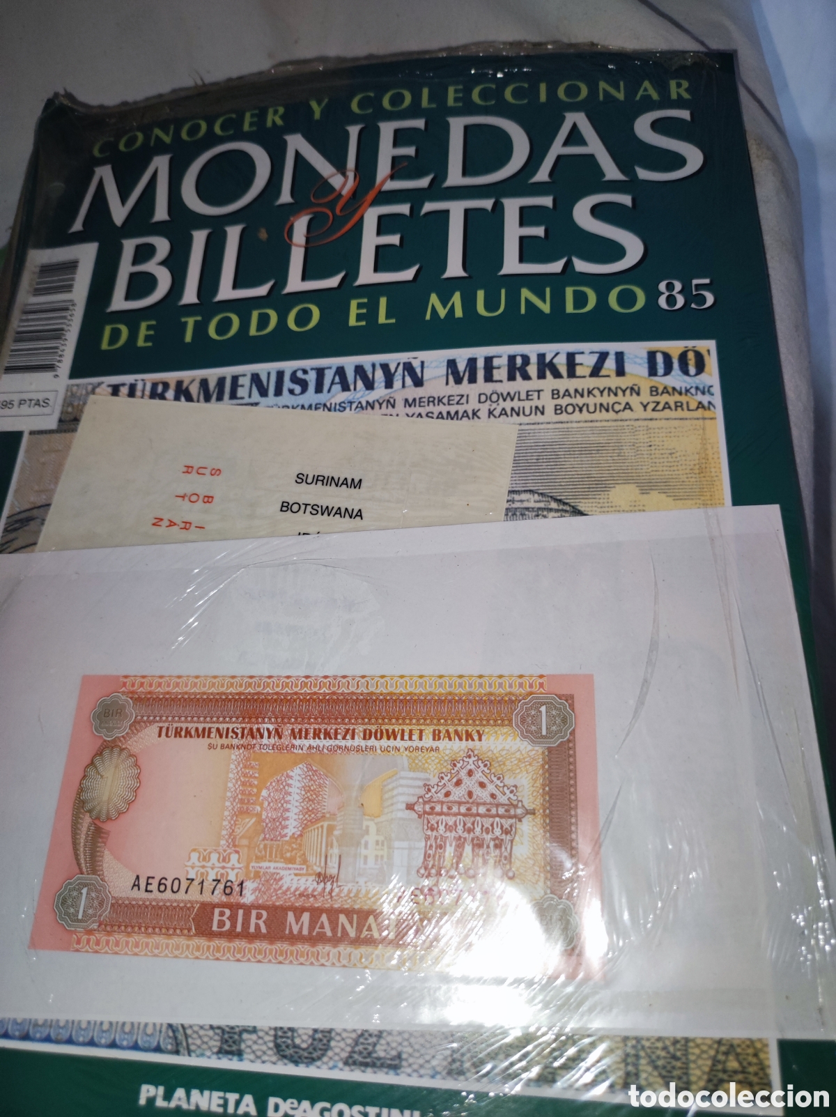Billetes extranjeros: Billete Turkmenist&aacute;n- Monedas y billetes de todo el mundo - Planeta Deagostini - N&uacute;mero 85