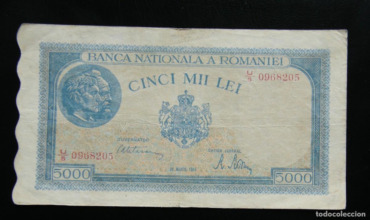 Banconote internazionali: RUMANIA BILLETE DE 5.000 LEI 1945 CIRCULADO