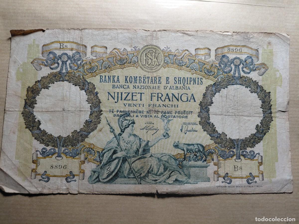 Billetes extranjeros: ALBANIA - 20 FRANGA ND(1939) P7