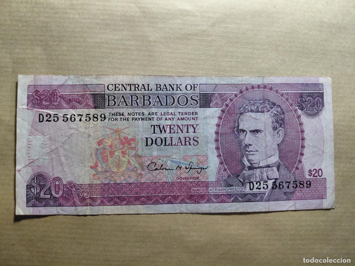 Billetes extranjeros: BARBADOS - 20 DOLAR P44