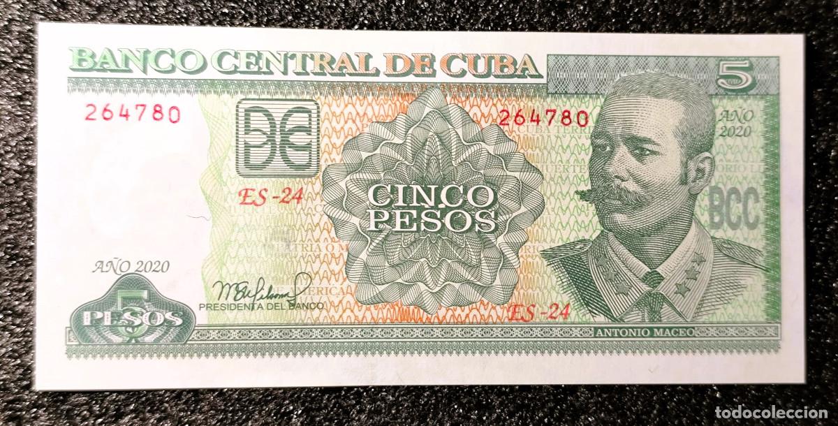 Billets internationaux: CUBA &ndash; Billete de 5 Pesos 2020 &ndash; S/C (Sin Circular) &ndash; Lote 1977