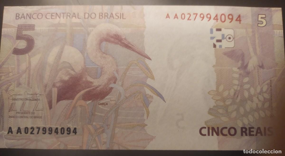 Billetes extranjeros: BRASIL: 5 Reais 2010.SC.UNC. PK. # 253a