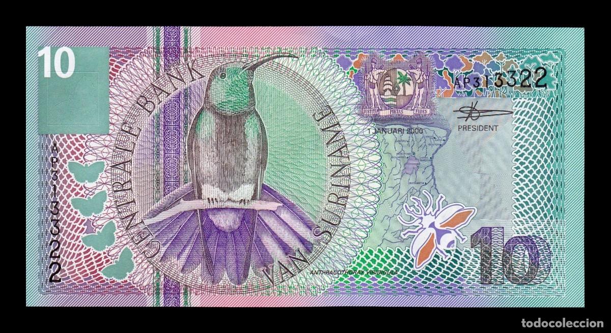 Billetes extranjeros: Surinam 10 Gulden 2000 Pick 147 Sc Unc