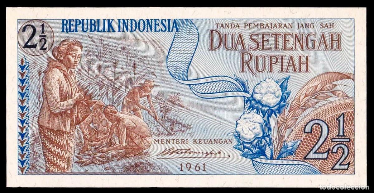 Banconote internazionali: INDONESIA &ndash; 2&frac12; Rupias 1961 &ndash; SC / UNC Lote 1978