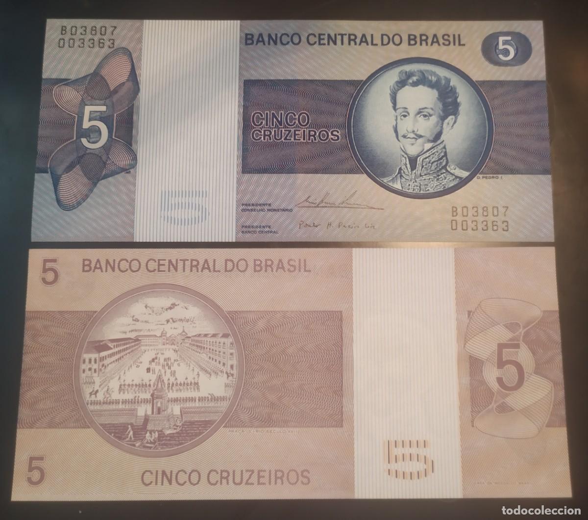 Billetes extranjeros: BRASIL: 5 Cruzeiros 1974.SC.UNC. PK. # 192c