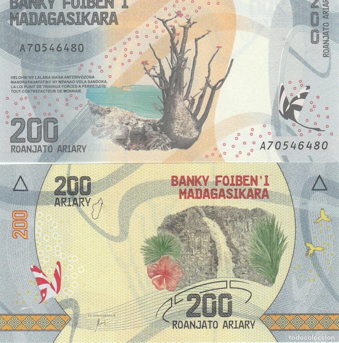 Billetes extranjeros: MADAGASCAR: Billete de 200 Ariary de 2017 Sin Circular