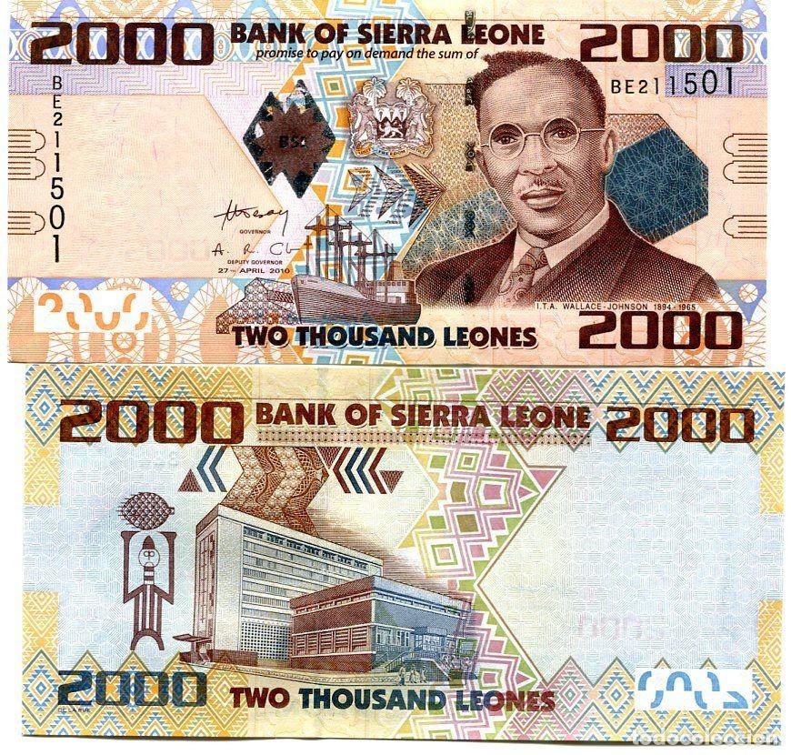Billetes extranjeros: SIERRA LEONA: Billete de 2000 Leones de 2010 Sin Circular