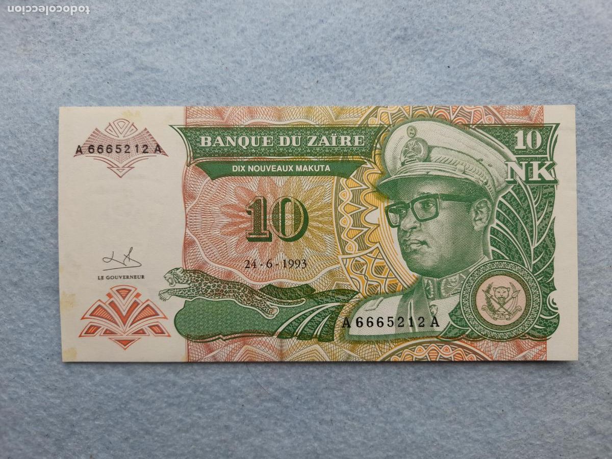 International Banknotes: Zaire. 10 Nuevos Makuta. 24 de junio de 1993.
