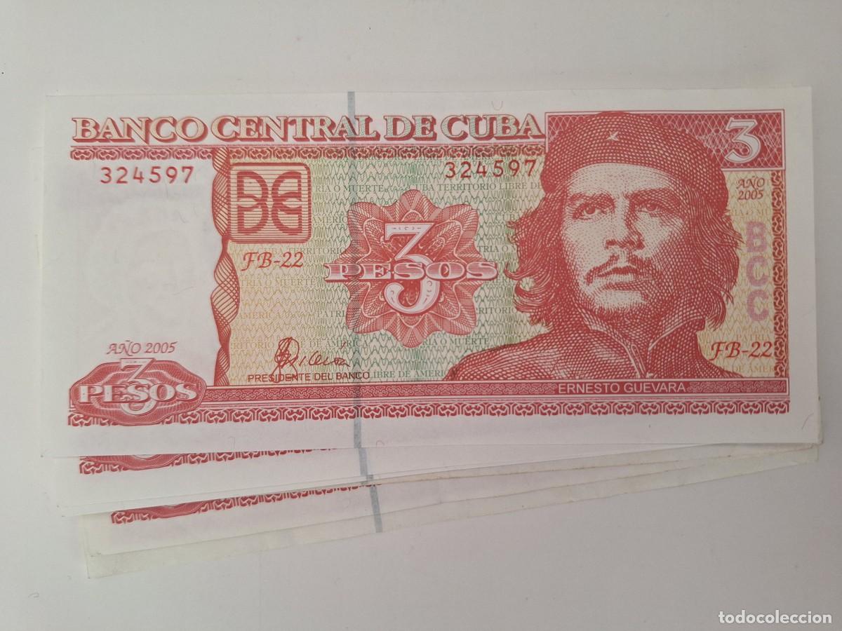 Billetes extranjeros: BILLETE DE CUBA 3 PESOS CHE GUEVARA A&Ntilde;O 2005 PLANCHA SIN CIRCULAR