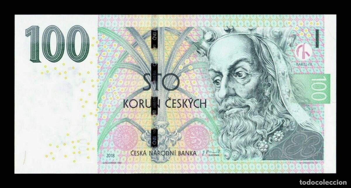 Billetes extranjeros: Rep&uacute;blica Checa 100 Korun Karel IV 2018 Pick 18g Sc Unc