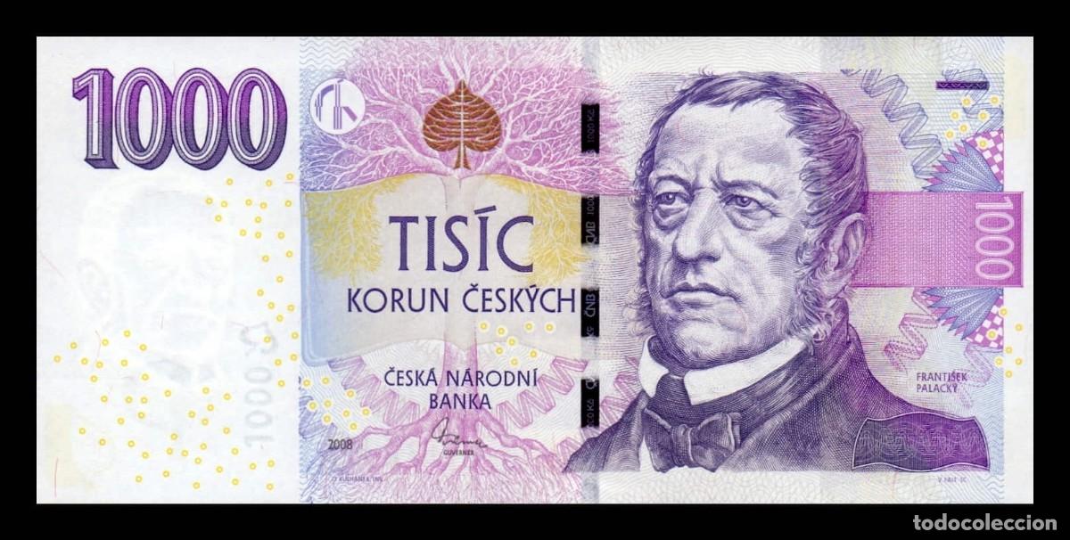 Billetes extranjeros: Rep&uacute;blica Checa 1000 Korun Franti&scaron;ek Palacky 2008 Pick 25c Sc- aUnc