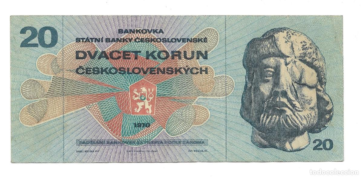 Billetes extranjeros: BILLETE DE 20 KORUN DE CHECOSLOVAQUIA, EMITIDO EN 1970