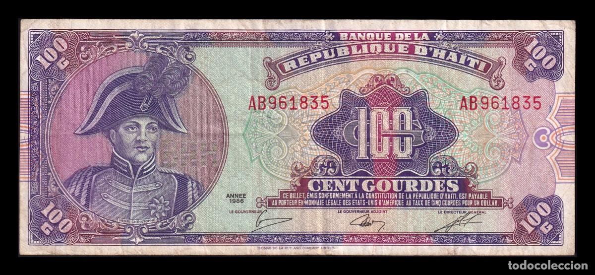 Billetes extranjeros: Hait&iacute; 100 Gourdes Henri Christophe 1986 Pick 250 Bc F