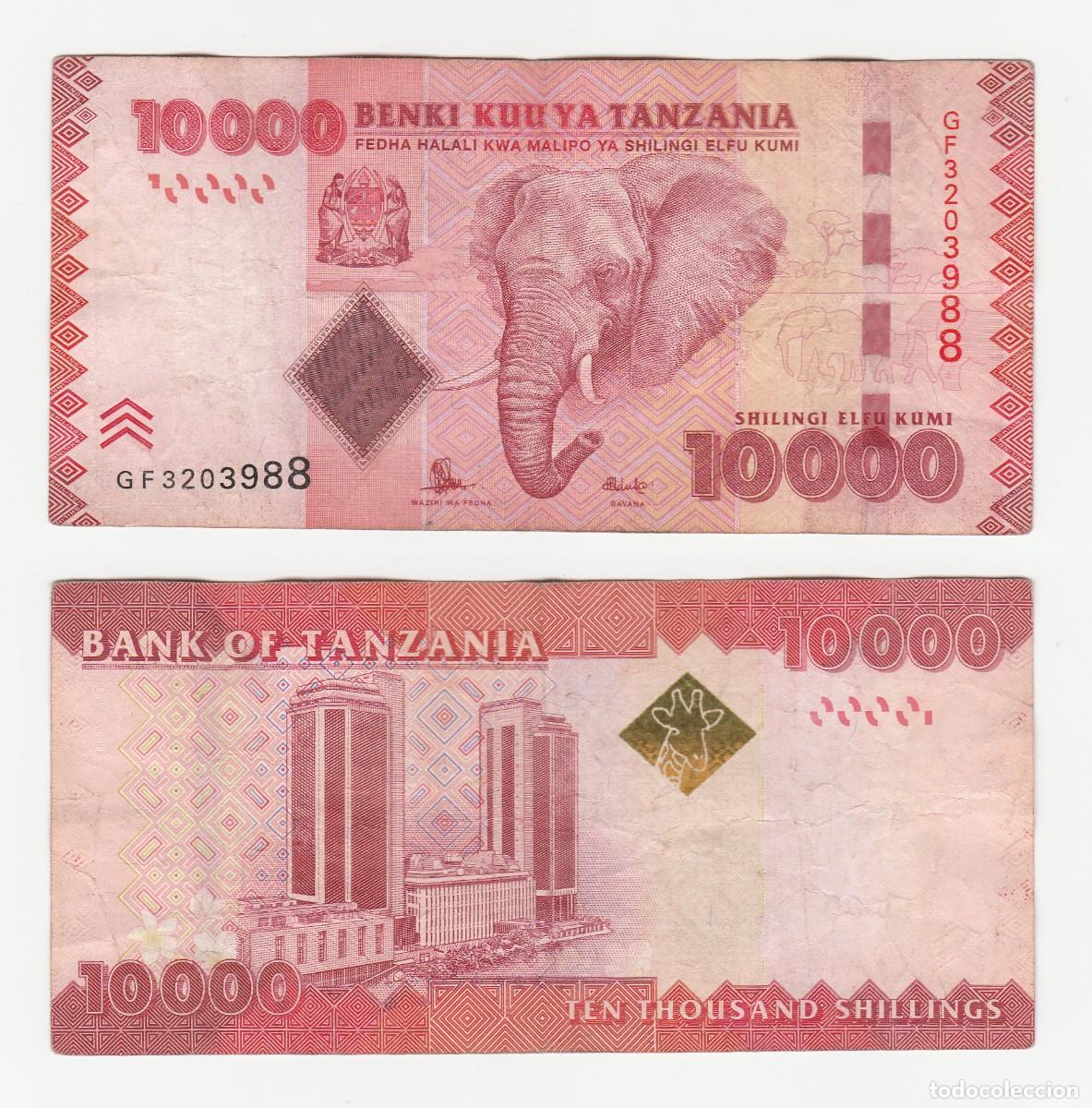 Billetes extranjeros: Tanzania 10000 Chelines n/s GF3203988 (el billete de la foto)